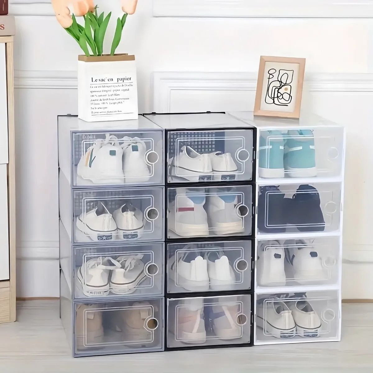 GENERICO - Cajas Organizadoras Transparente Para Zapatos Apilables