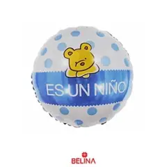 GENERICO - Globo redondo es un niño celeste 45cm