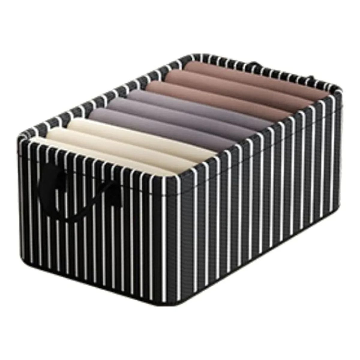 GENERICO - Caja Organizadora Tela Plegable Rayada 50x30x20cm