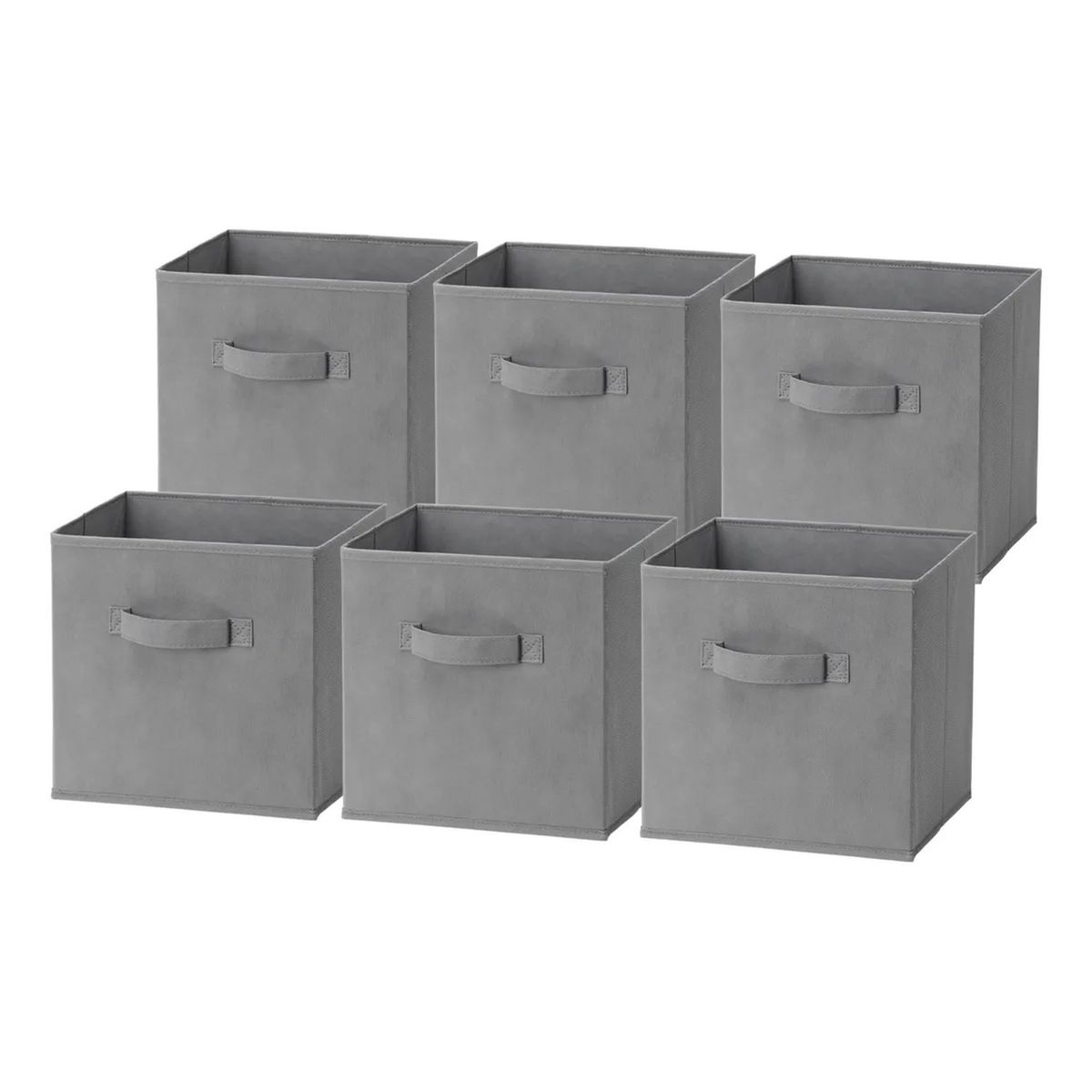 GENERICO - Caja Organizadora Tela Canvas Gris Rectangular Sin Tapa