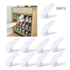 GENERICO - Organizador De Zapatos Ajustable Plástico Blanco 20PCS