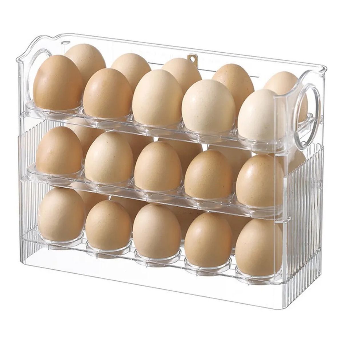GENERICO - Organizador de Huevos Transparente 30 Capacidad Rectangular 26x10x20 cm