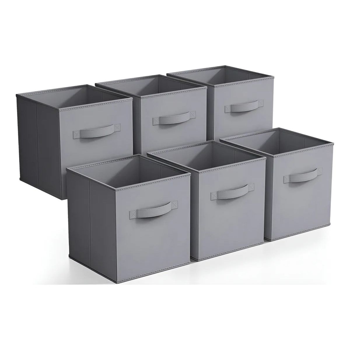 GENERICO - Cajas Organizadoras Plegables Tela Canvas Gris Set de 6