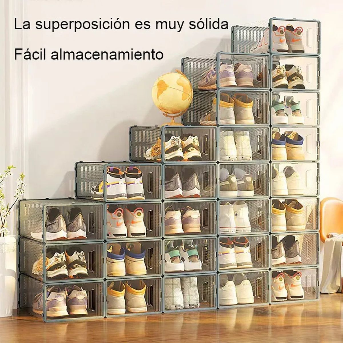 GENERICO - Caja Organizadora de Zapatos Apilable Plástico Transparente