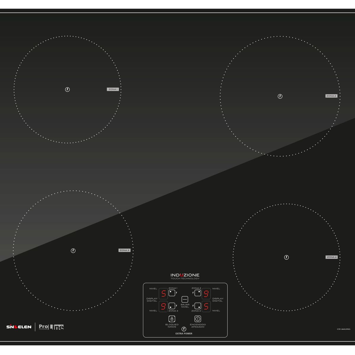 SINDELEN - Encimera de inducción 4 zonas CEI-4602NG