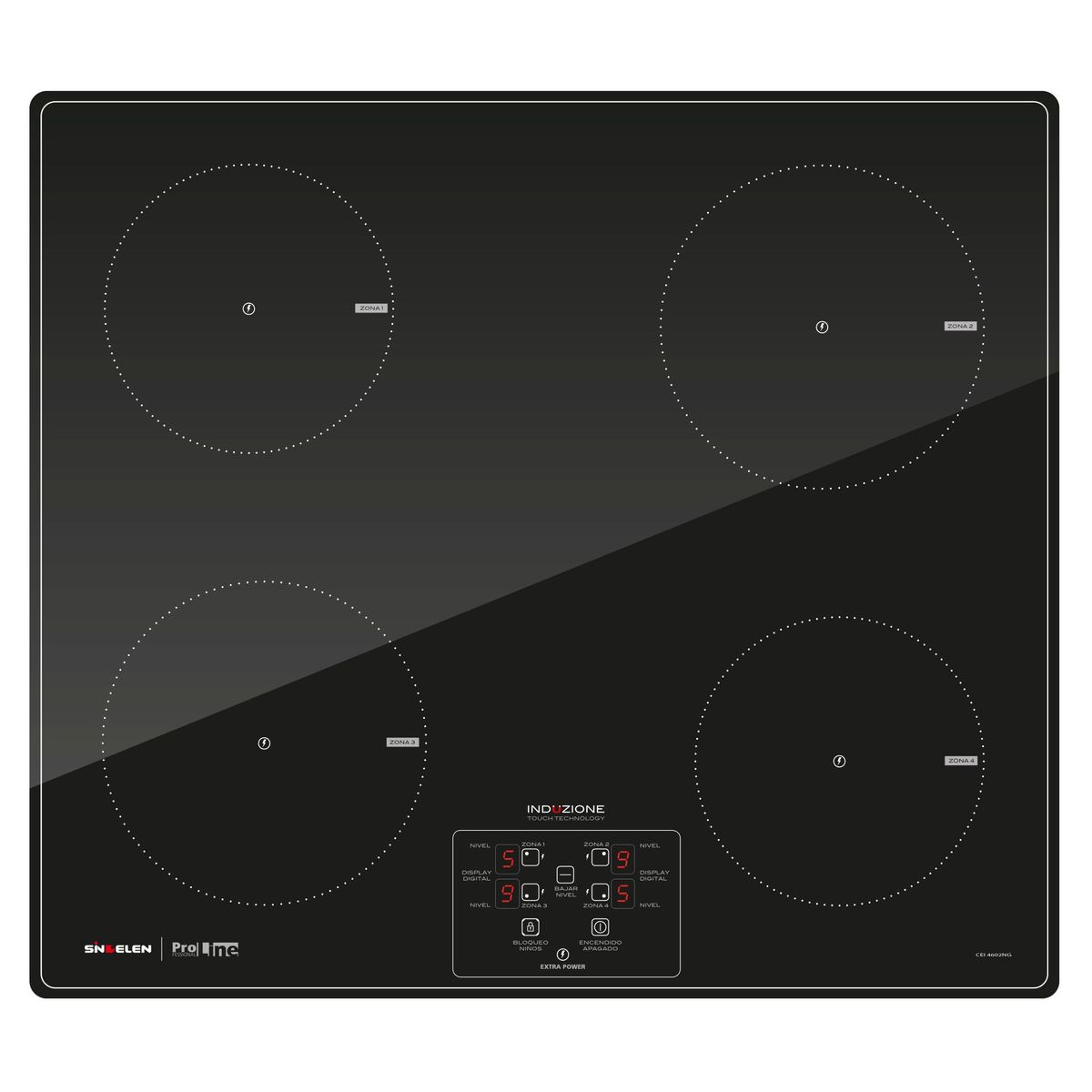 SINDELEN - Encimera de inducción 4 zonas CEI-4602NG
