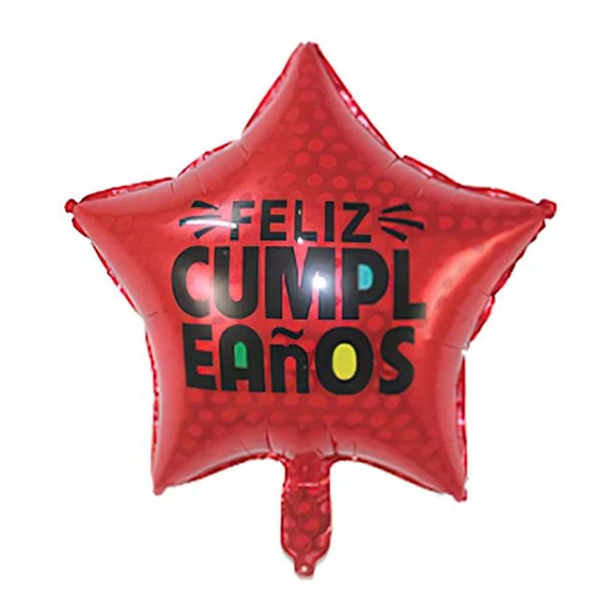 GENERICO - Globo metálico estrella roja feliz cumpleaños 45cm