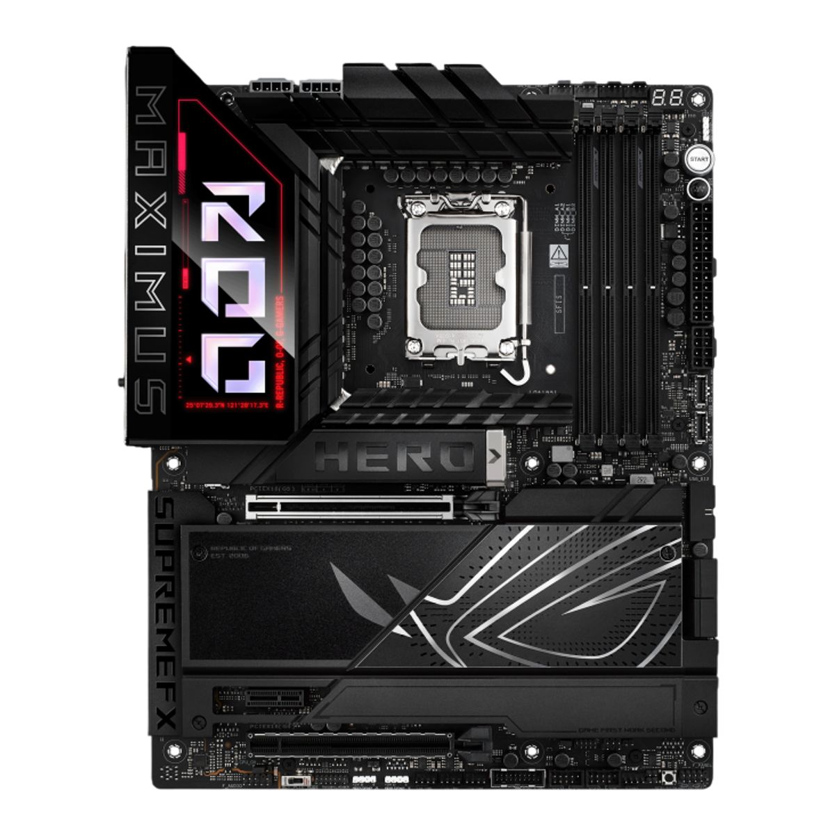 ASUS - ASUS ROG Maximus Z890 Hero Placa Madre Gaming ATX, Intel Z890, LGA1851, DDR5 8800+, PCIe 5.0, WiFi 7, Thunderbolt 4, 2.5G + 5G LAN, Aura Sync RGB, Overclocking Extremo
