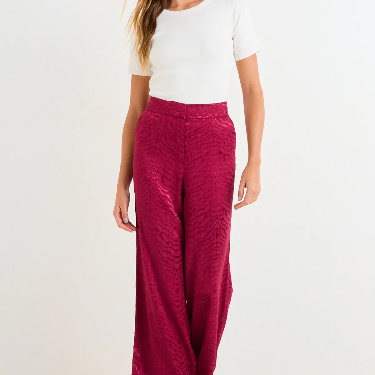 ASH - Pantalon Sastrero Mujer Burdeos Ash
