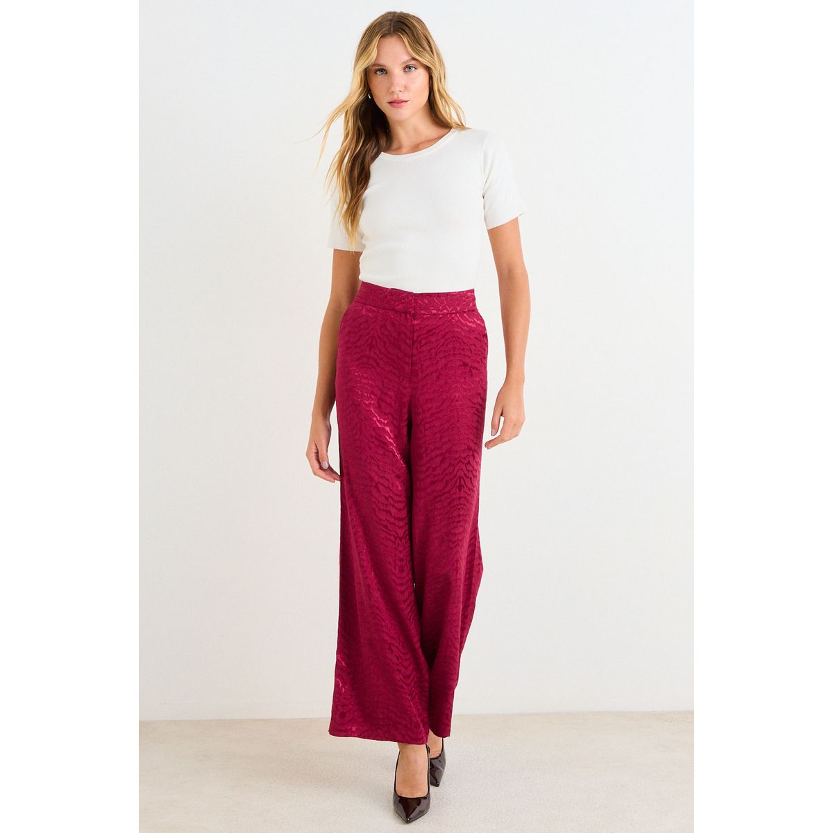ASH - Pantalon Sastrero Mujer Burdeos Ash
