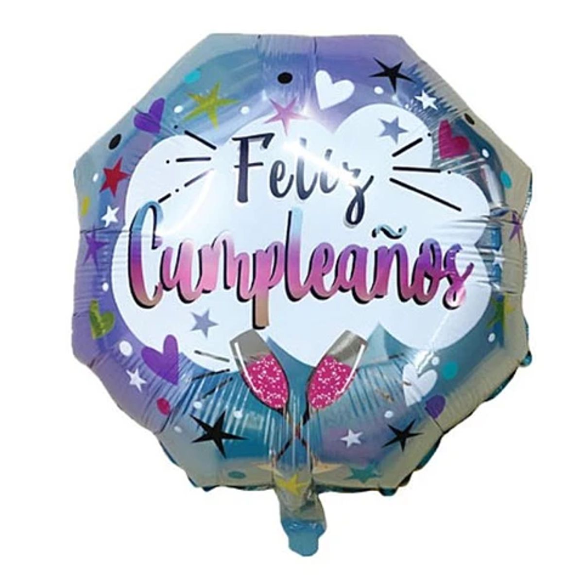 GENERICO - globo metálico octágono feliz cumpleaños 45cm