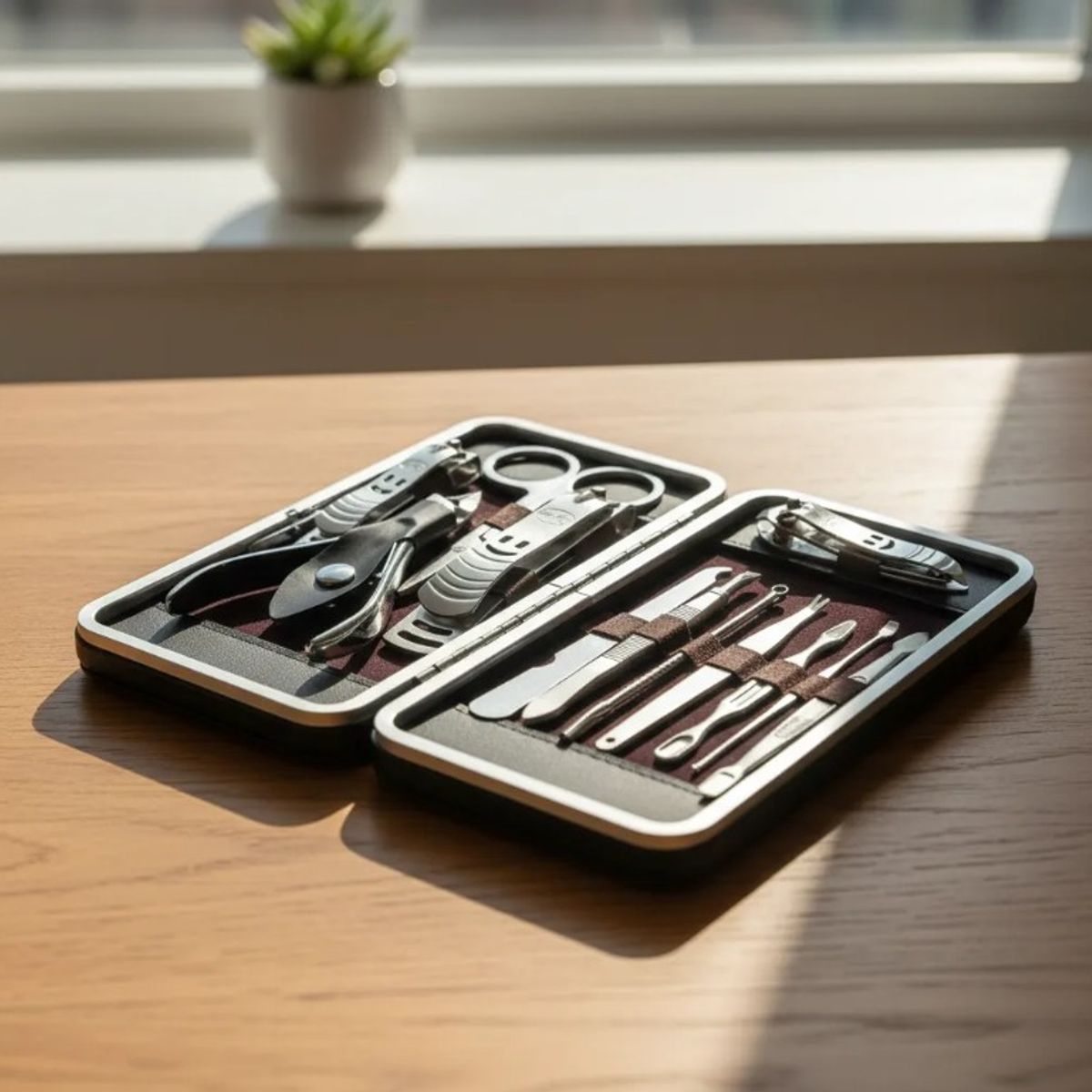 GENERICO - Set Manicure Y Pedicure Profesional 10 Piezas Acero Estuche