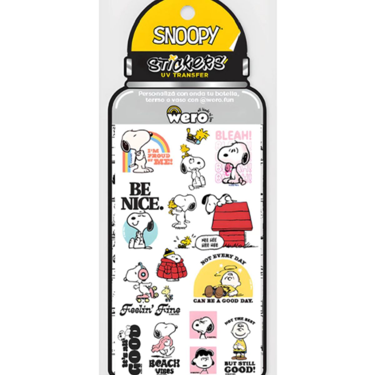 GENERICO - Stickers Para Botella Snoopy WERO