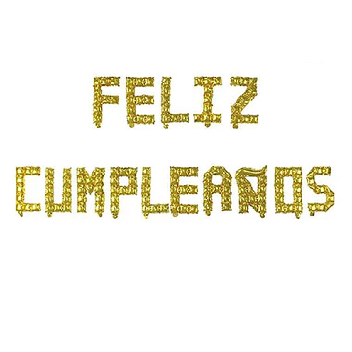 GENERICO - Set de globos metálicos feliz cumpleaños dorado 16 pulgadas