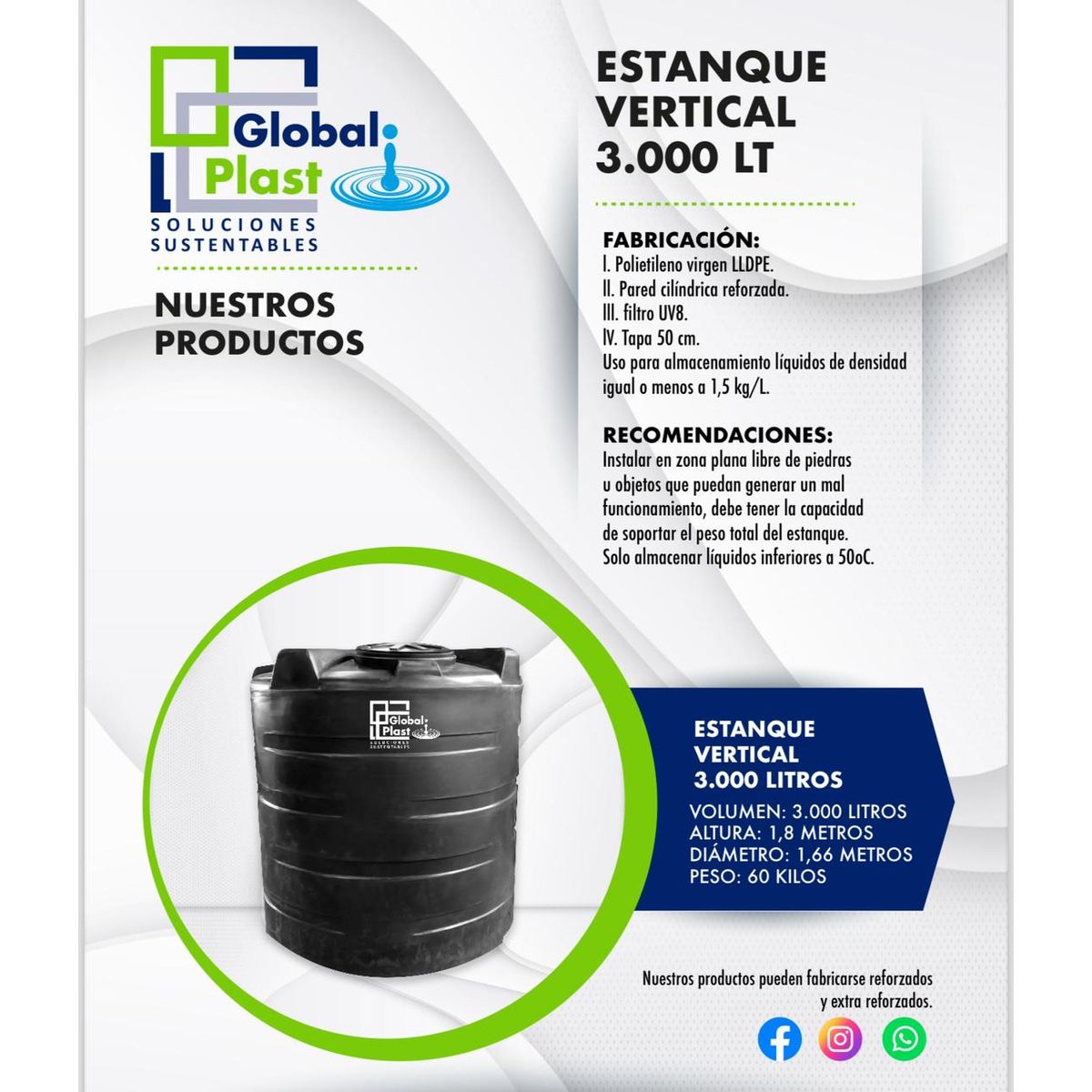 GENERICO - Estanque de agua potable 3000L