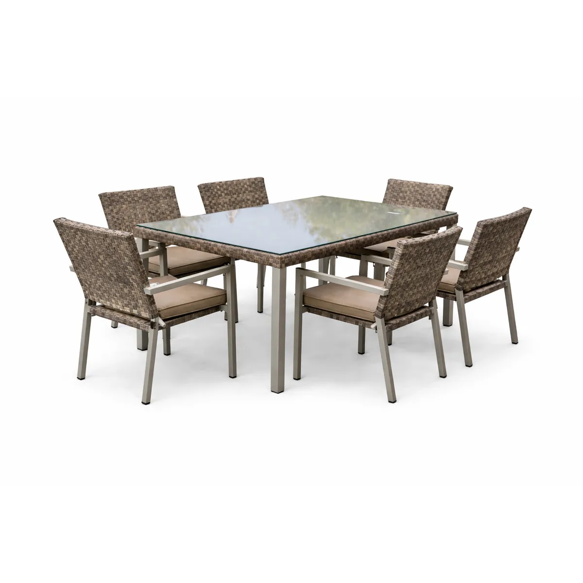 MUEBLES LA TERRAZA - Comedor Exterior 6 sillas color Gris