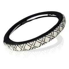 GENERICO - Funda Cubre Volante De Auto Antideslizante Cristal Universal Perlas Negro