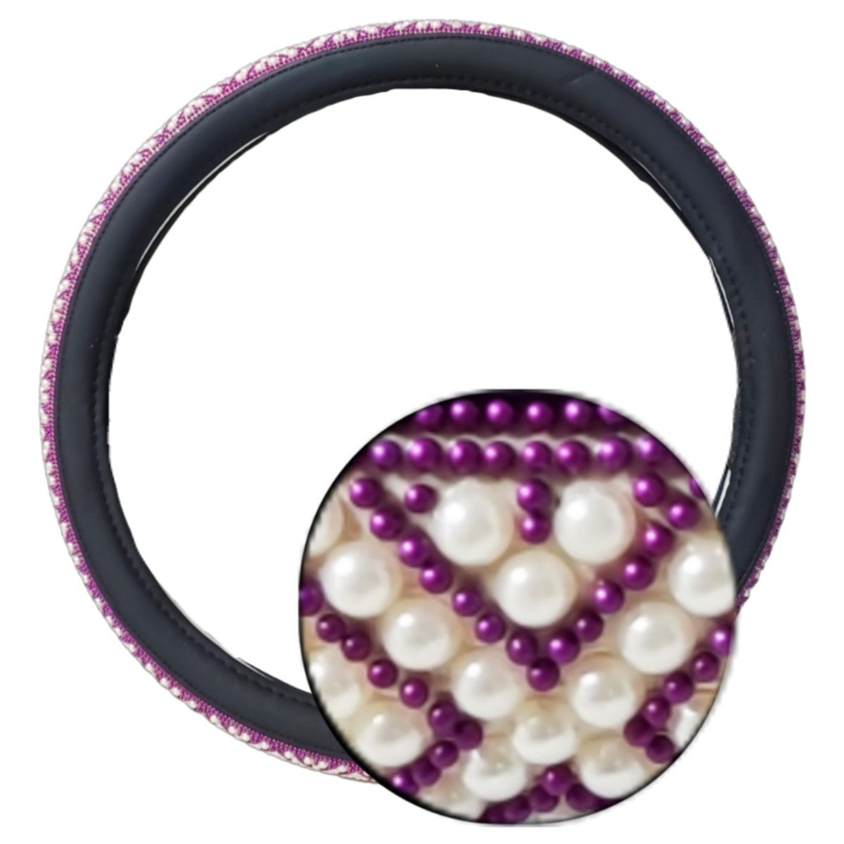 GENERICO - Funda Cubre Volante De Auto Antideslizante Cristal Universal Perlas Violeta