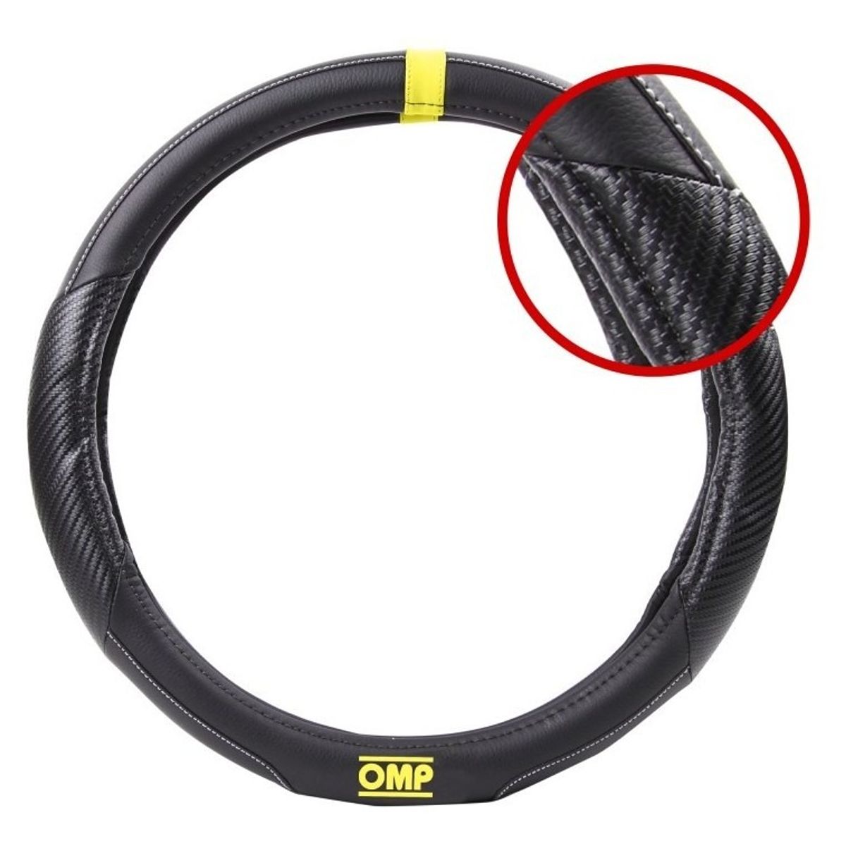 GENERICO - Funda Cubre Volante Auto Omp FundaNegro Amarillo Auto Original