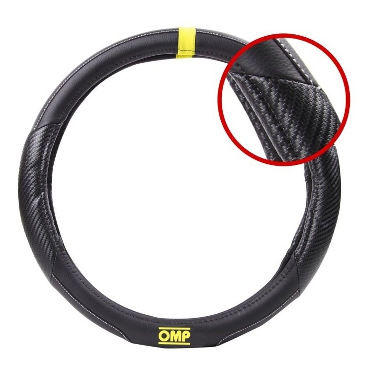 GENERICO - Funda Cubre Volante Auto Omp FundaNegro Amarillo Auto Original