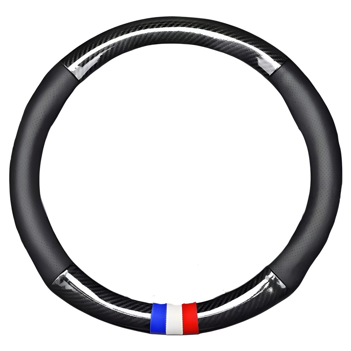 GENERICO - Funda Cubre Volante Eco Cuero Deportivo Fibra Antideslizante Negro Fibra Sport Ryc 822420