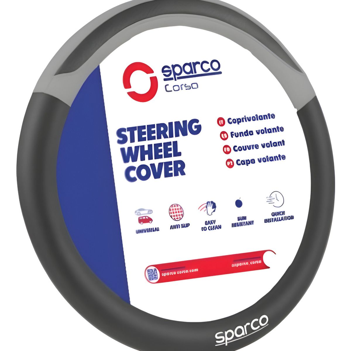 SPARCO - Funda Cubre Volante Sparco Negro Gris SPS146GR Excelente Calidad