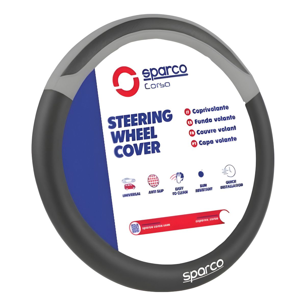 SPARCO - Funda Cubre Volante Sparco Negro Gris SPS146GR Excelente Calidad