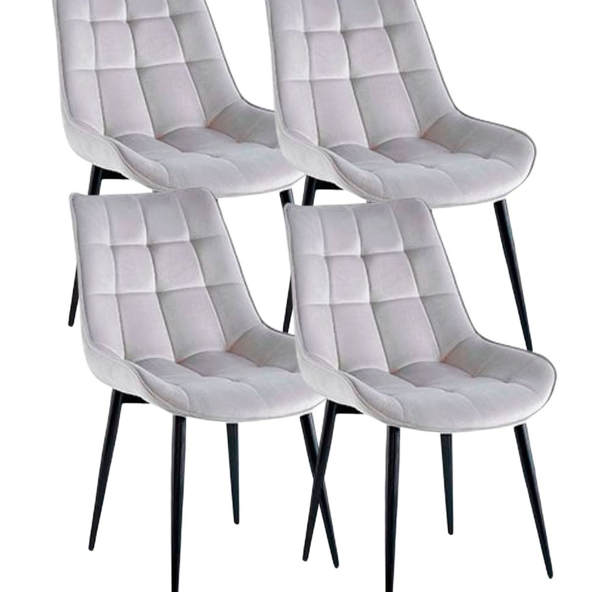 HABITA2 CHILE - Pack de 4 Silla Comedor Terciopelo Cuadros