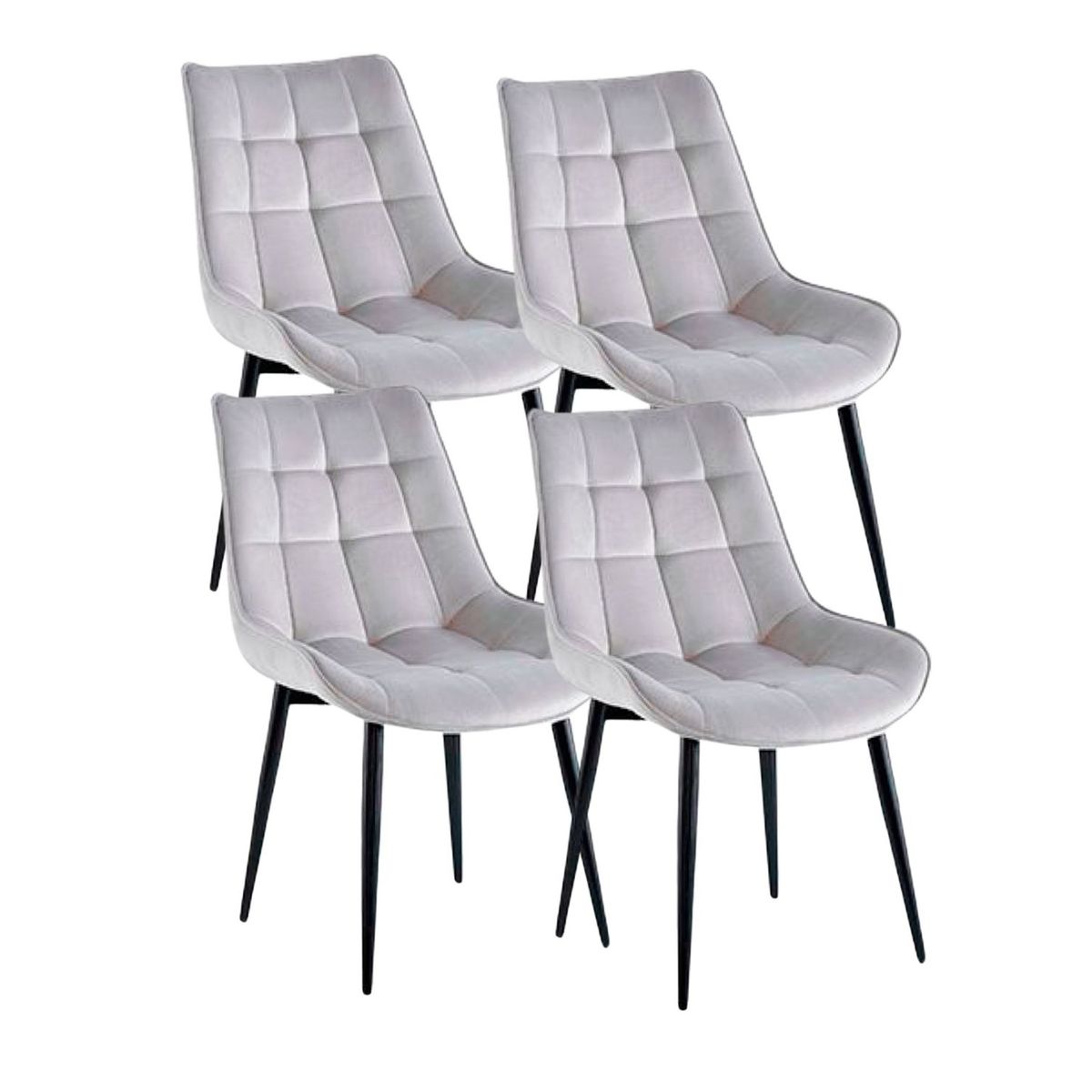 HABITA2 CHILE - Pack de 4 Silla Comedor Terciopelo Cuadros