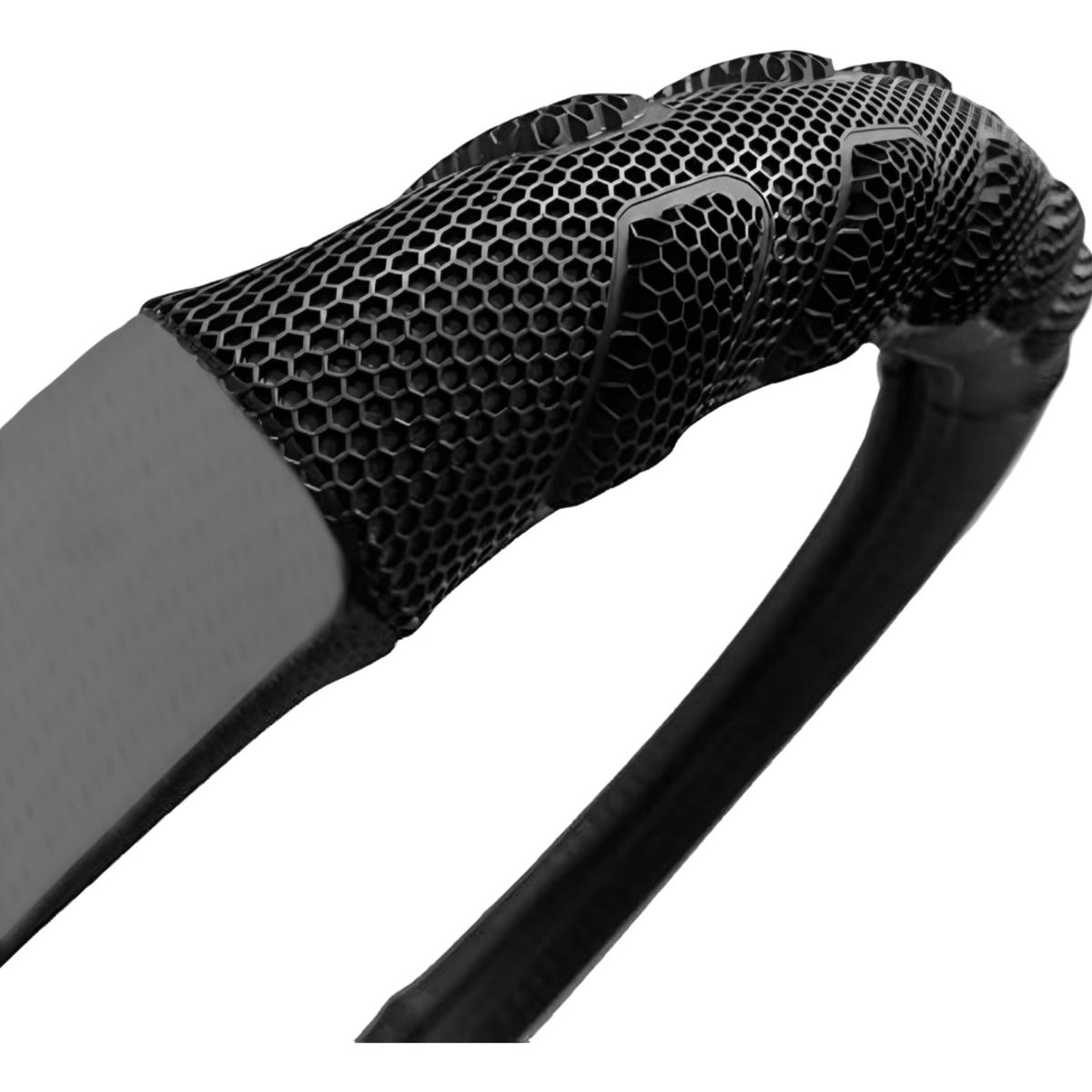 GENERICO - Funda Cubre Volante Antideslizante Ecocuero Panal 3d Universal Negro Gris