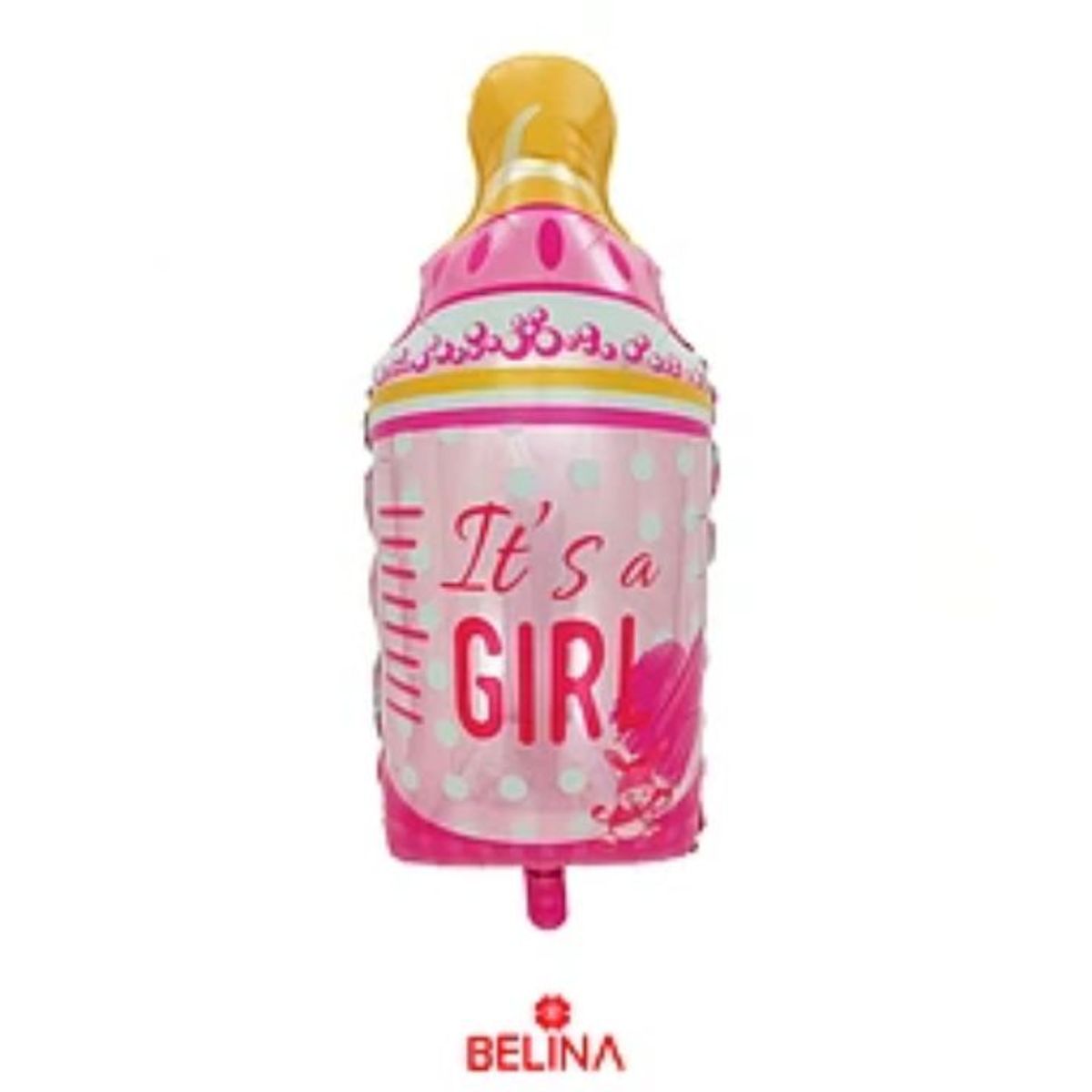 GENERICO - Globo metalico mamadera rosa 40x77cm