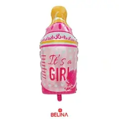 GENERICO - Globo metalico mamadera rosa 40x77cm