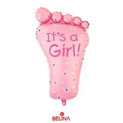 GENERICO - Globo metalico pie rosa Its a Girl 46x80cm