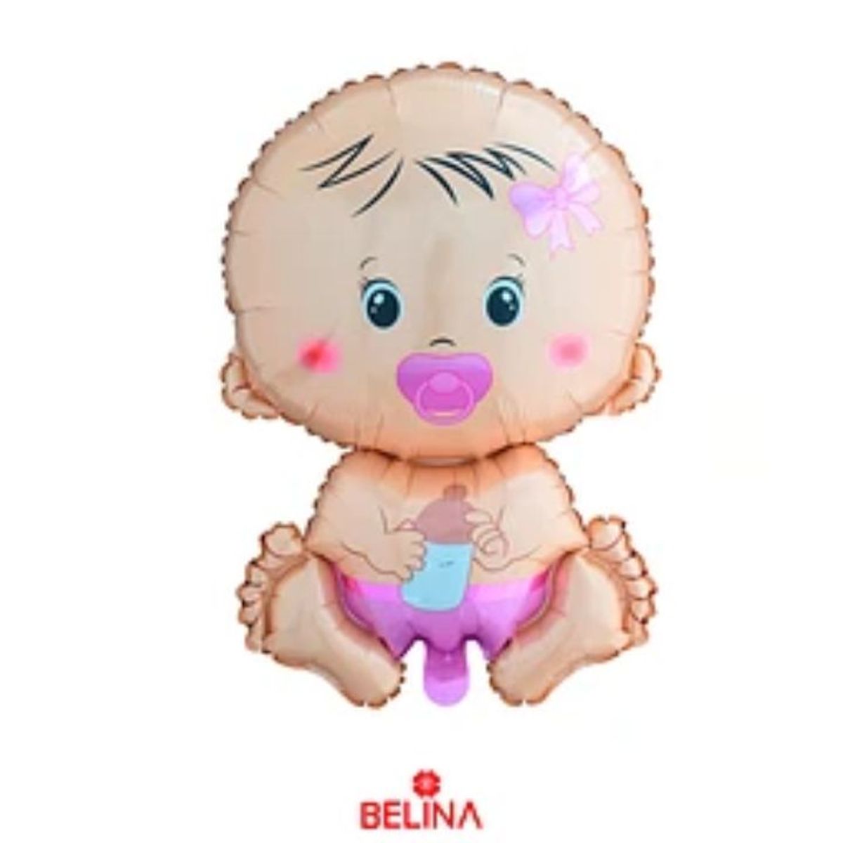GENERICO - Globo metalico bebe niña con chupete 45x68cm