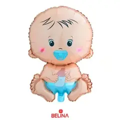 GENERICO - Globo metalico bebe niño con chupete 45x68cm