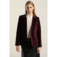 LIOLA - Blazer basico entallado, terciopelo ciruela