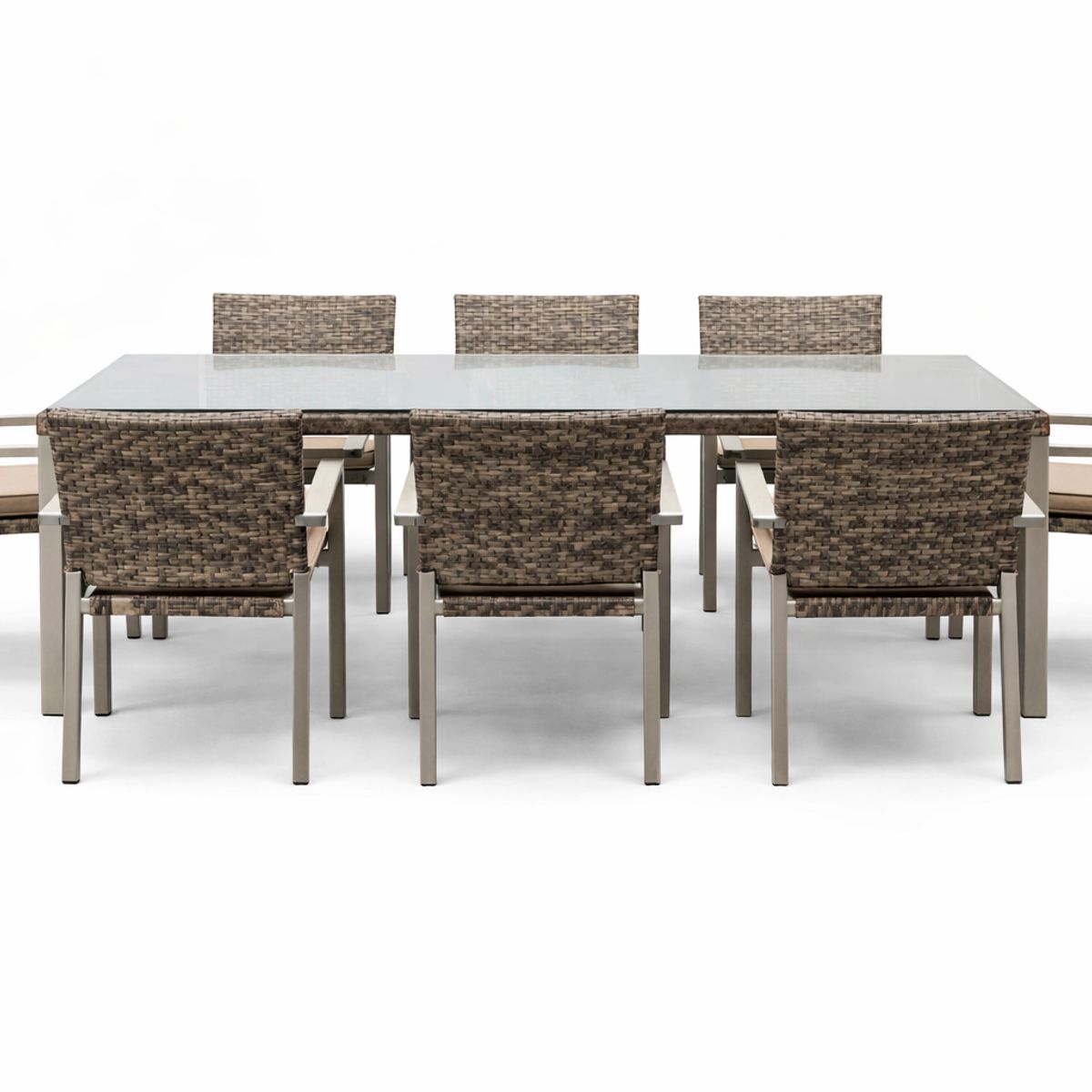 MUEBLES LA TERRAZA - Comedor Exterior 8 sillas color Gris