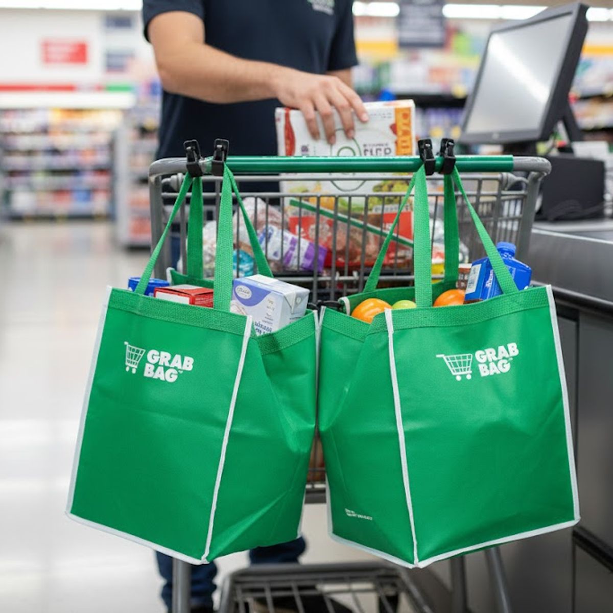 GENERICO - Bolsa de agarre reutilizable Bolsas de compras - Tiene capacidad para 40 lbs - Paquete de 2