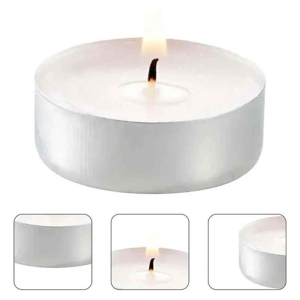 GENERICO - Pack 50 Velas Tealight Blancas Decorativas Hogar Oficina