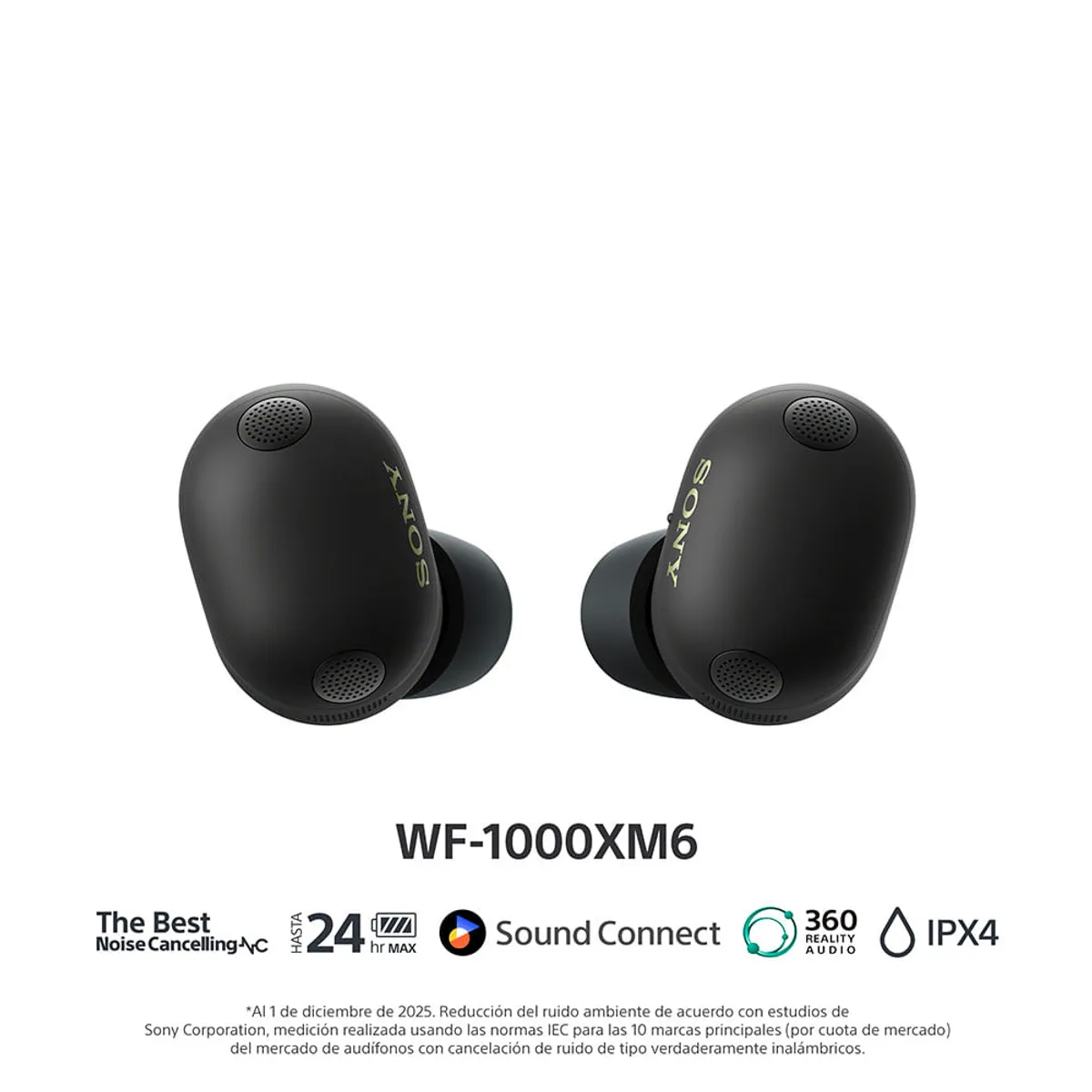 SONY - Audífonos inalámbricos con noise cancelling WF-1000XM6
