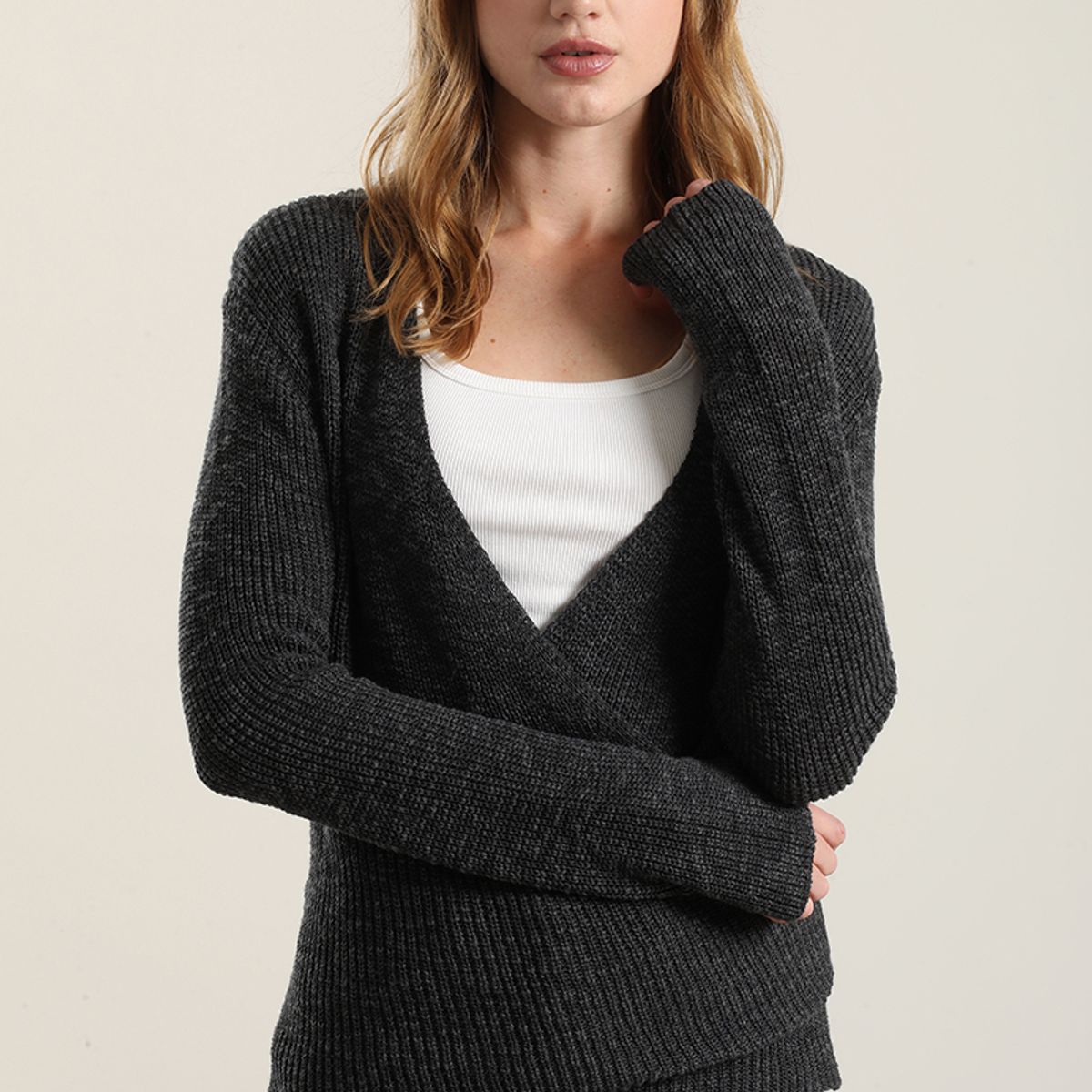 LIOLA - Jersey punto envolvente,gris Liola
