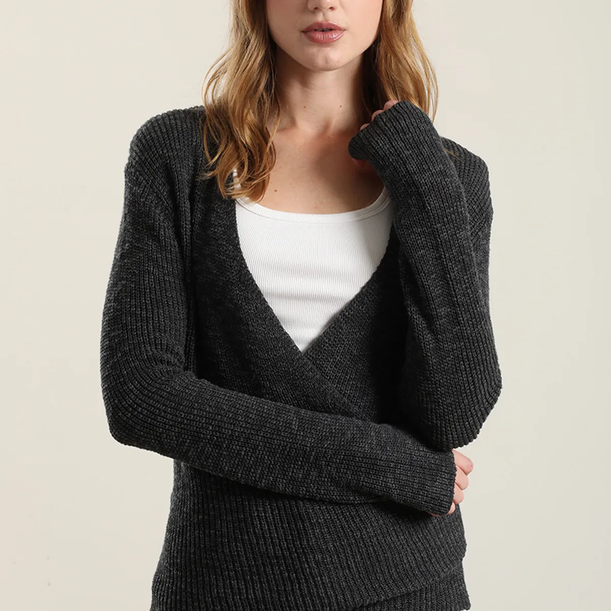 LIOLA - Jersey punto envolvente,gris Liola