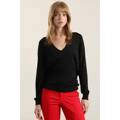 LIOLA - Jersey punto hilo metalizado, negro