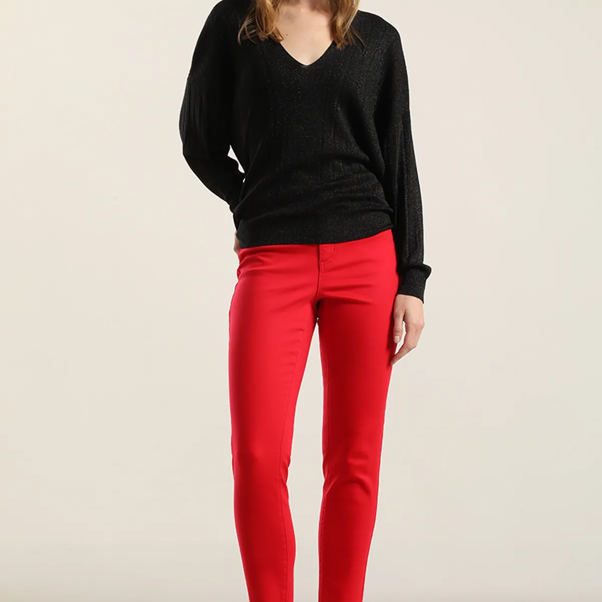 LIOLA - Jersey punto hilo metalizado, negro Liola