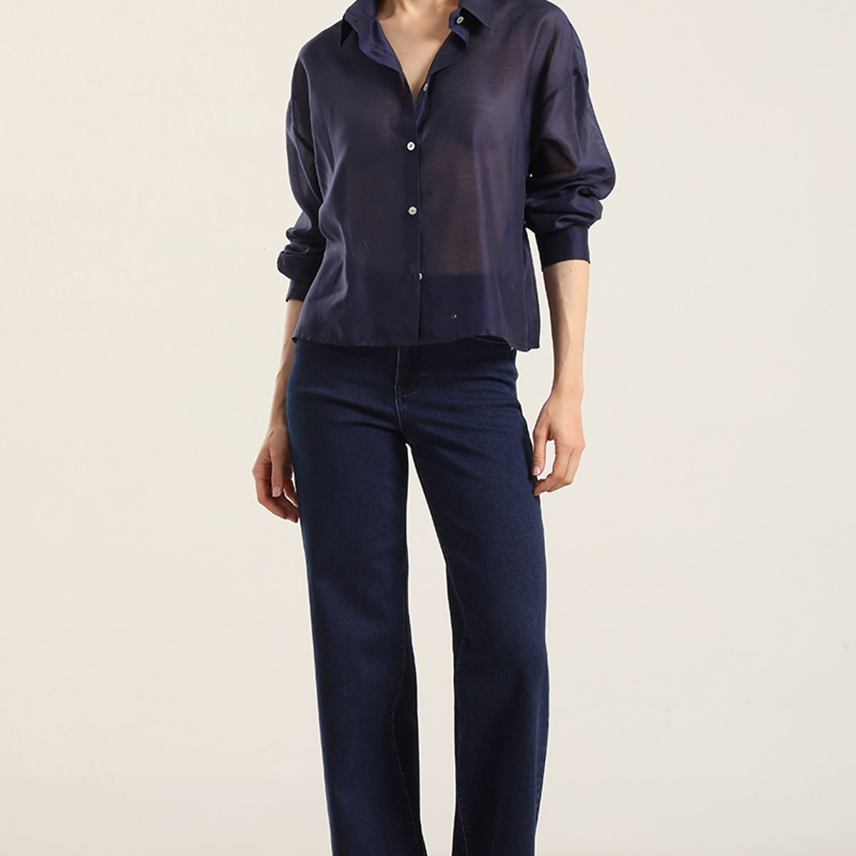LIOLA - Jeans straight, aplicacion lentejuelas, indigo Liola