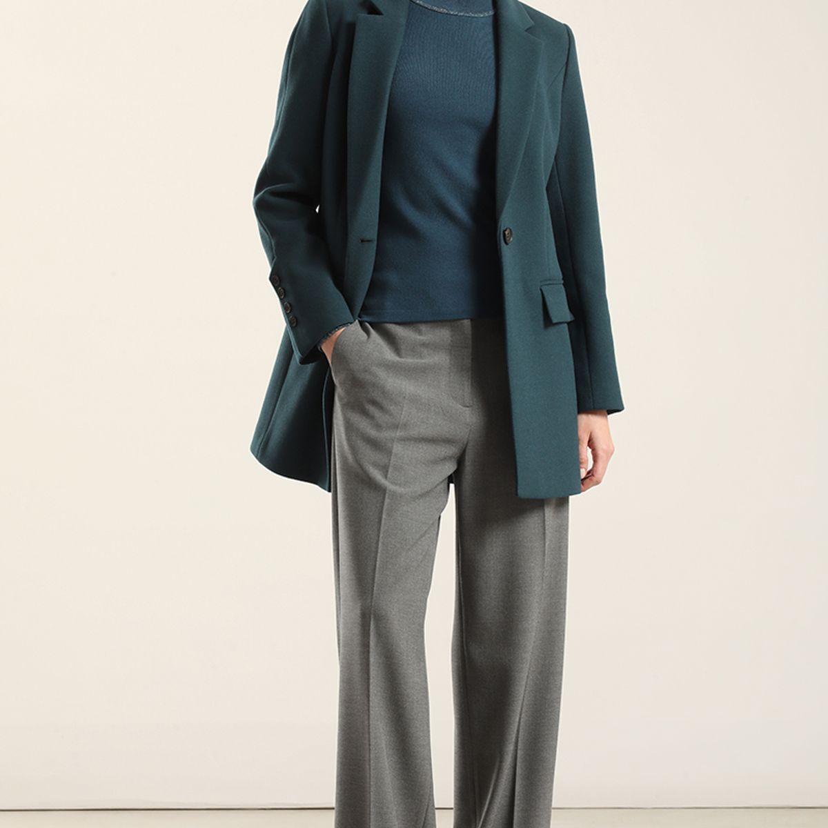 LIOLA - Jersey punto, rivete metalizado, turquesa Liola