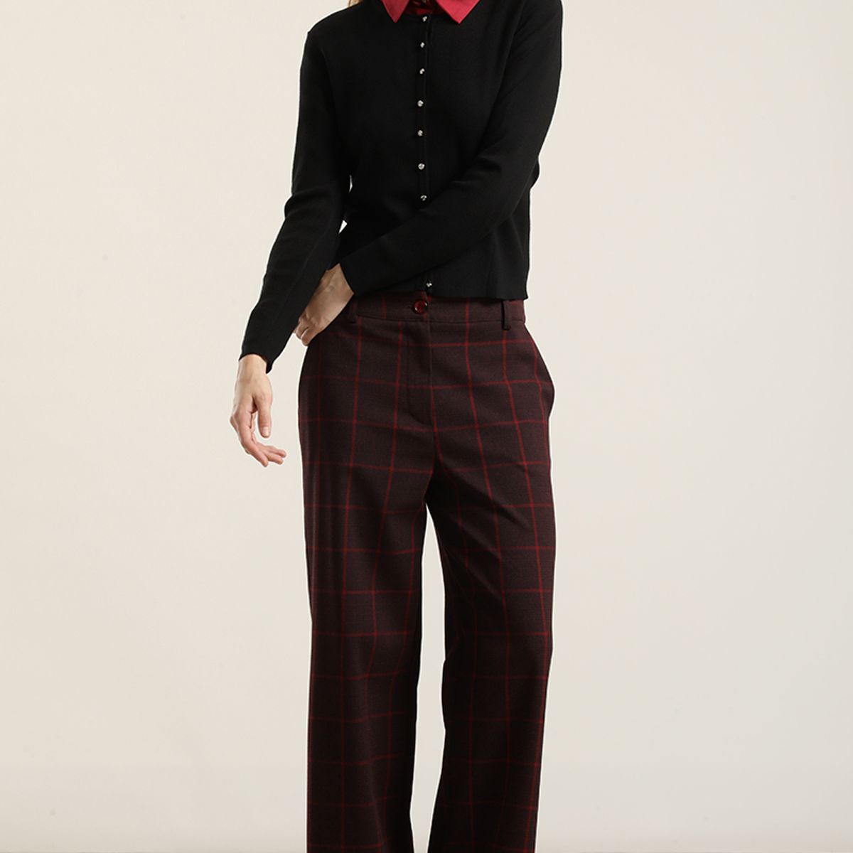 LIOLA - Cardigan basico punto, negro Liola