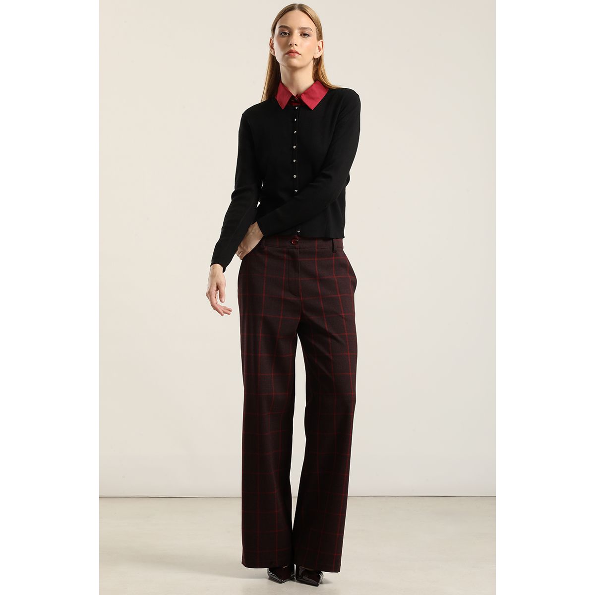 LIOLA - Cardigan basico punto, negro Liola