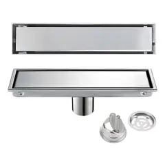 OEM - Rejilla Lineal de Desagüe 10x50 cm Acero Inoxidable Anti Obstrucción