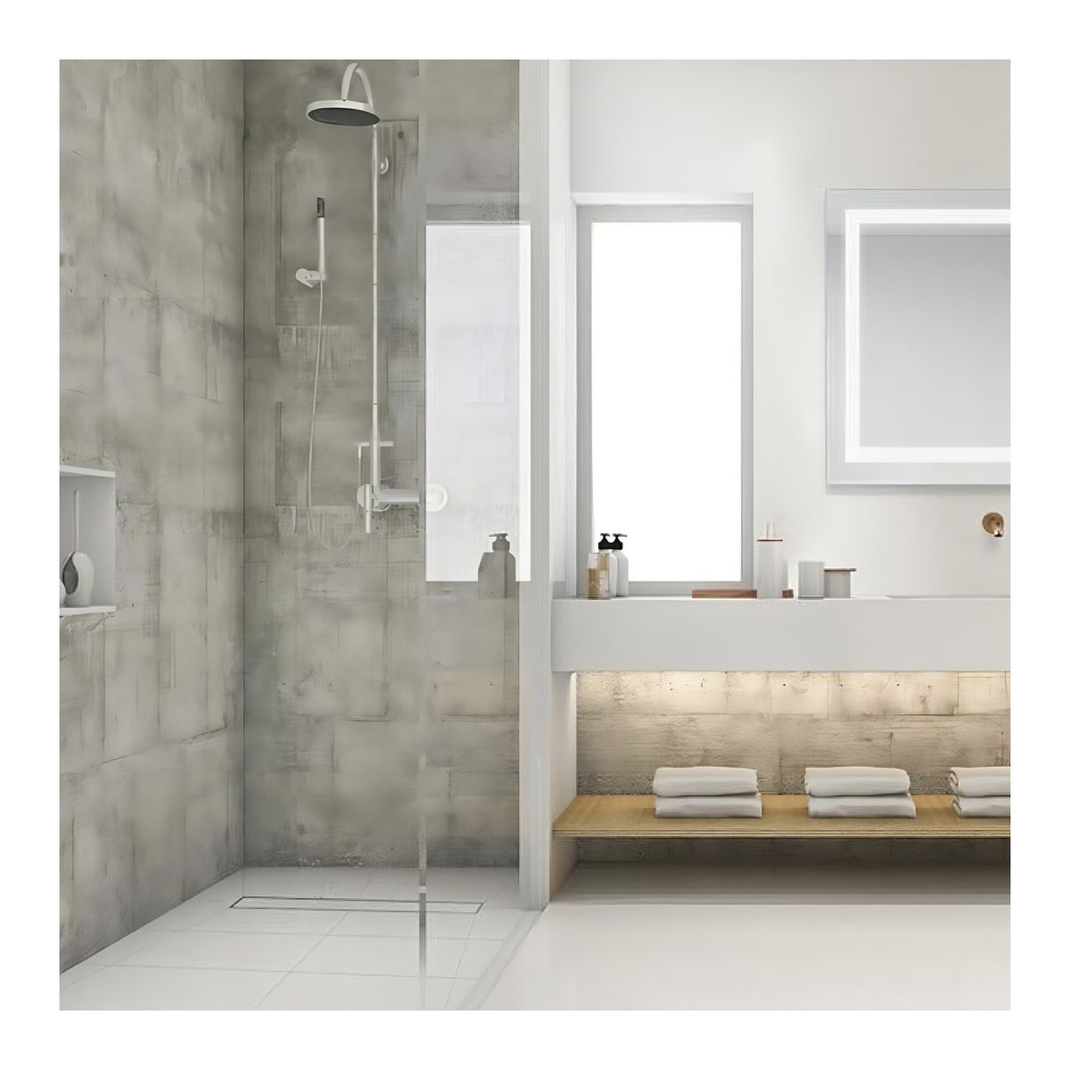 OEM - Rejilla Lineal de Desagüe 10x50 cm Acero Inoxidable Anti Obstrucción